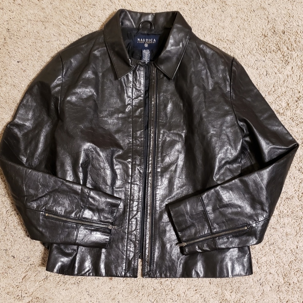 NAUTICA Genuine Leather Jacket  - Sz L